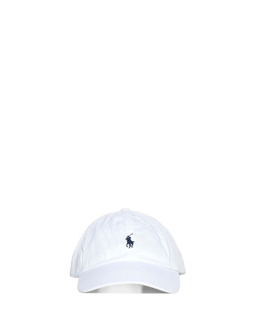Polo Ralph Lauren White Chino Baseball Cap for men