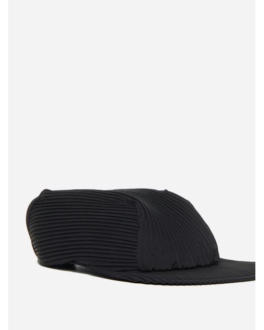 Homme Plissé Issey Miyake Black Pleated Fabric Cap for men
