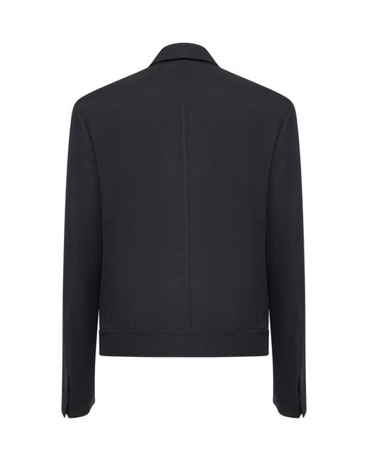 Gucci Blue Dark Embossed Wool Gabardine Jacket for men