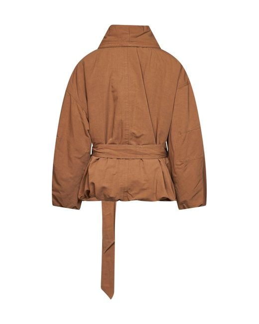 Isabel Marant Brown Camel Textured Gabardine Volinda Belted Coat
