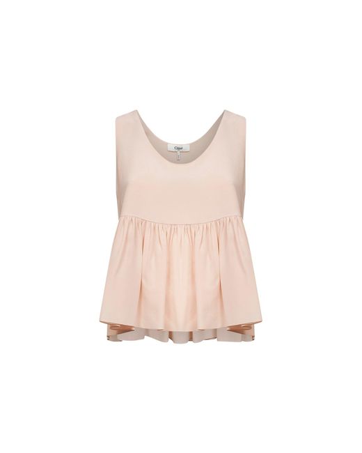 Chloé Pink Chloã Crãªpe De Chine Fluid Sleeveless Top