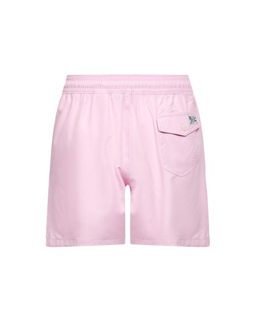 Polo Ralph Lauren Pink Swim Trunks Traveler Classic for men