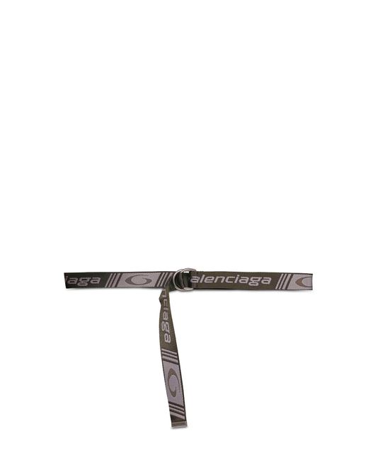 Balenciaga Green Khaki And Jacquard Canvas D Ring Belt for men