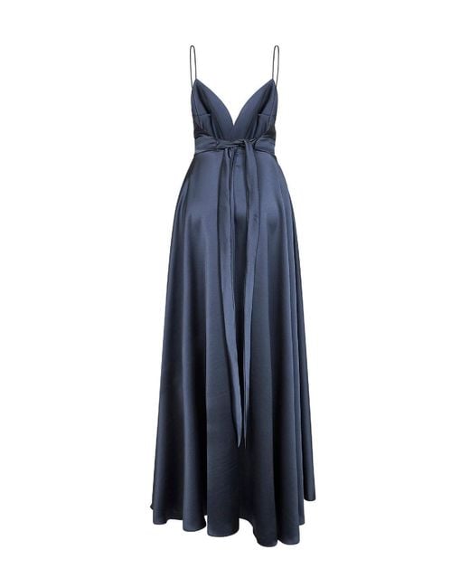 Blanca Vita Blue Lead Satin Aldi Long Dress