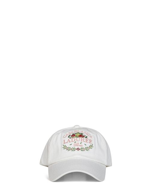 Casablanca White Cotton Laduree X Baseball Cap for men