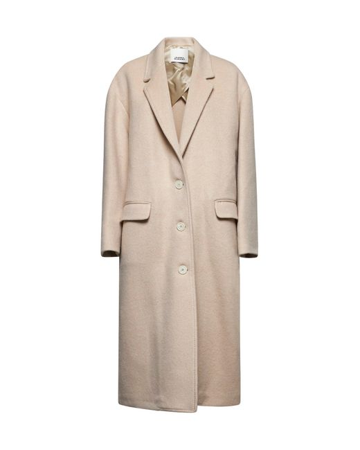 Isabel Marant Natural Efezia Wool And Cashmere Coat