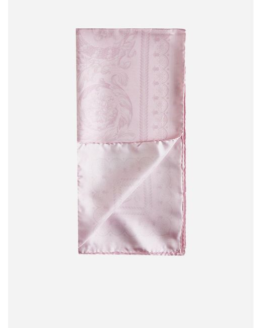 Versace Pink Barocco Silk Scarf