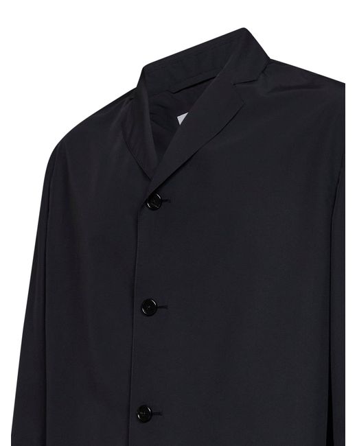 Jil Sander Blue Waterproof Recycled Polyester Single-Breasted Jacket for men
