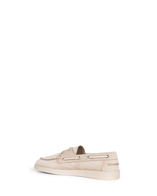 PRADA CALZATURE Natural Desert Suede Boat Shoes for men