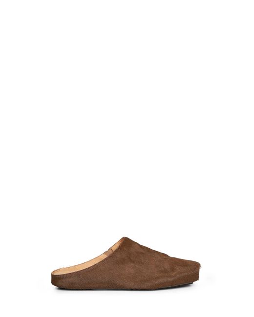 Uma Wang Brown Short Haircalfskin Ballet Slipper