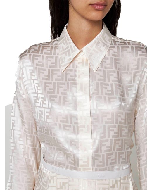 Fendi White Ff Silk Shirt