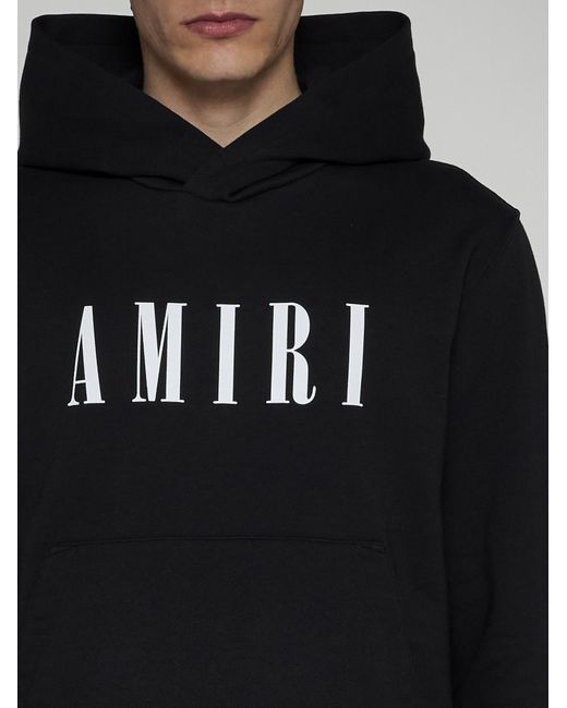 Amiri Black Logo Cotton Hoodie for men