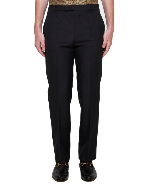 Gucci Blue Wool-Blend Trousers for men