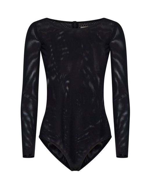 Blanca Vita Black Stretch Tulle Brovallia Bodysuit