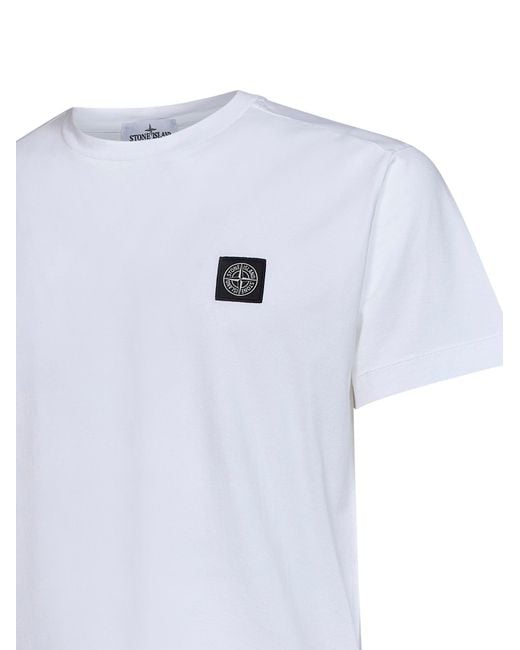 Stone Island White 60/2 Cotton Jersey Slim-Fit T-Shirt for men