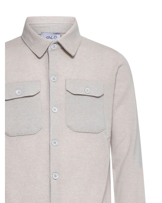 D 40 Gray Cashmere Shirt Jacket for men