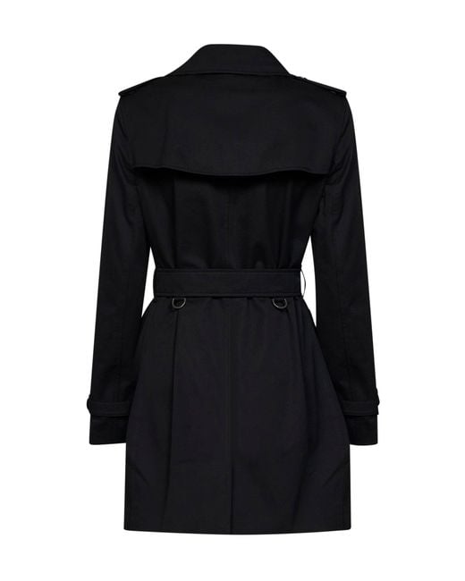 Burberry Black Heritage Kensington Short Trench Coat