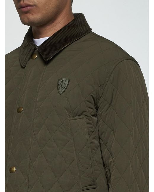 Burberry Green Quilted Nylon Country Jacket for men