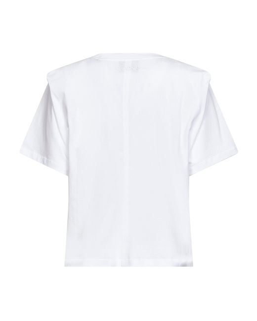Isabel Marant White Cotton Jersey Zelitos T-Shirt With Shoulder Pads