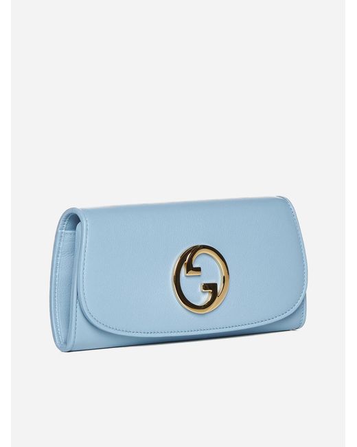Gucci Blue Blondie Wallet On Chain Leather Bag