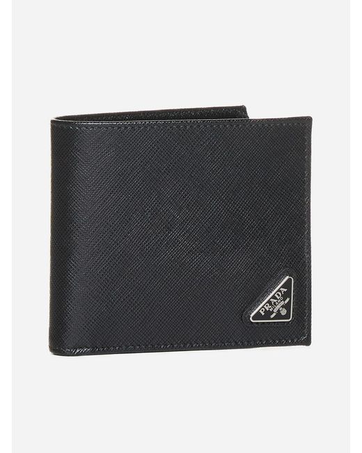 Prada Black Saffiano Leather Bifold Wallet for men