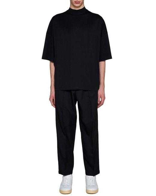 T-Shirt Con Collo Mock di Jil Sander in Blue da Uomo