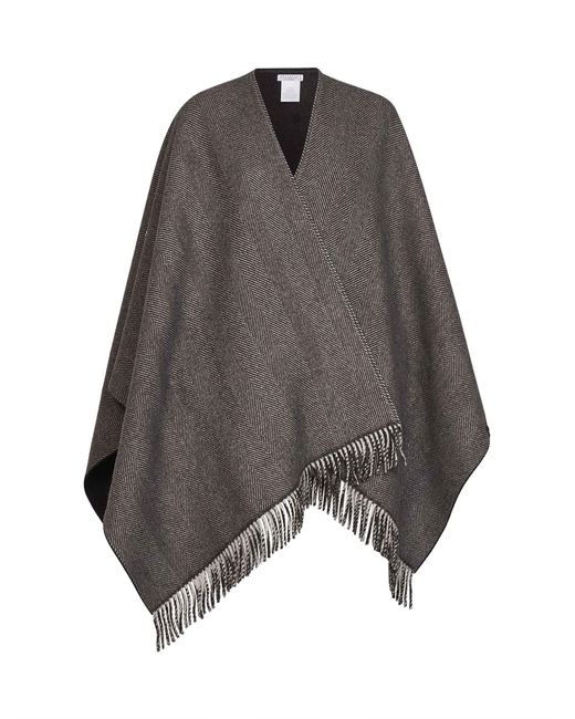 Brunello Cucinelli Gray Double Cashmere Reversible Poncho