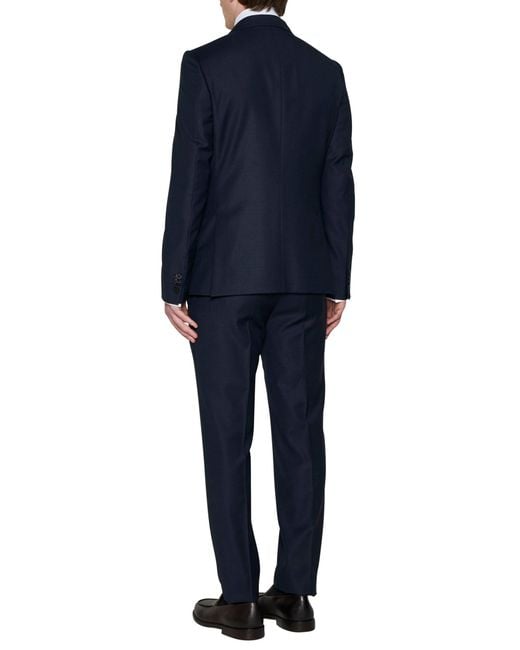 Zegna Blue Wool Single-Breasted Blazer for men