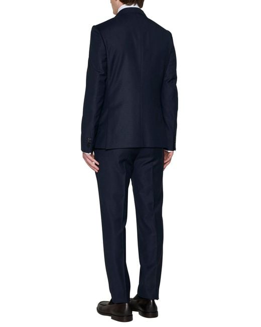 Zegna Blue Wool Single-Breasted Blazer for men