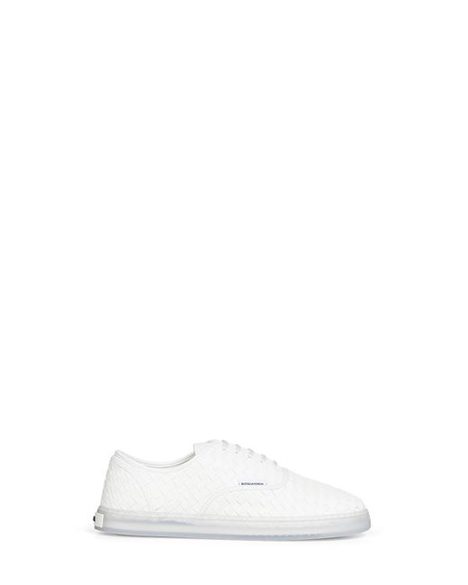 Bottega Veneta White Intrecciato Nappa Leather Serena Sneakers