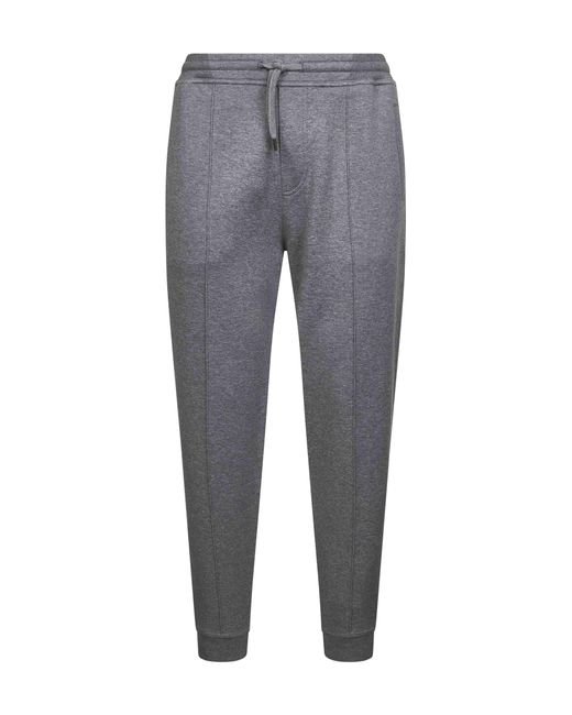 Brunello Cucinelli Gray Double Fleece Jogger Trousers for men