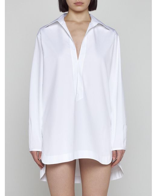 Alaïa White Cotton Shirt Dress