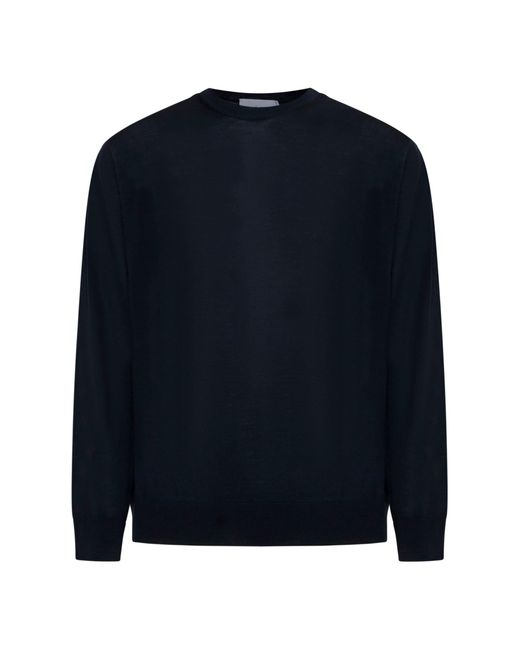 D 40 Blue Virgin Wool Crewneck Sweater for men