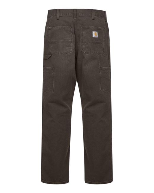 Carhartt Gray Cotton Canvas Double Knee Jeans for men