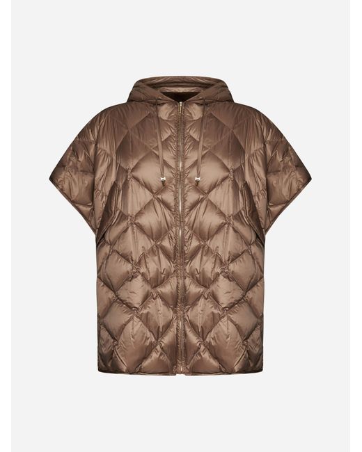 Max Mara The Cube Brown Treman Quilted Nylon Down Jacket
