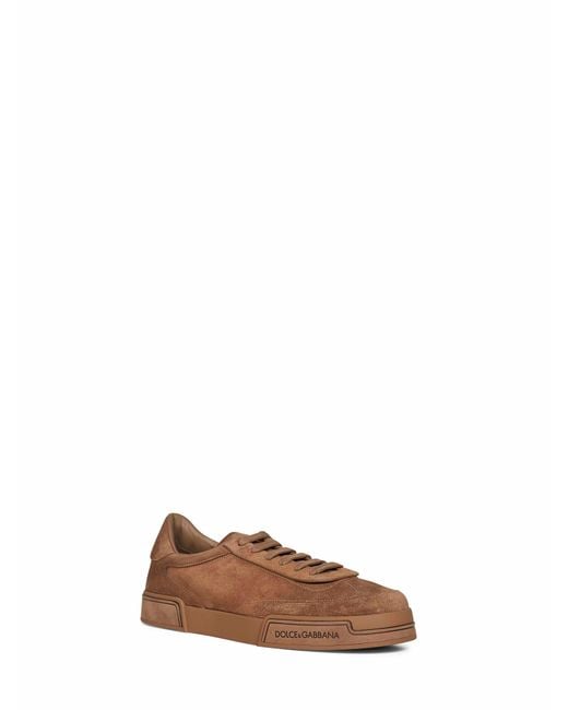 Dolce & Gabbana Brown Hazelnut Suede Portofino Yatch Sneakers for men
