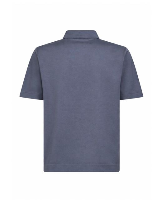 Blanca Vita Blue Cotton Jersey Polo Shirt