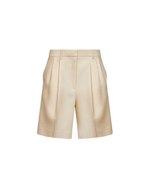 Khaite Natural Shorts Auggie Wool-Silk