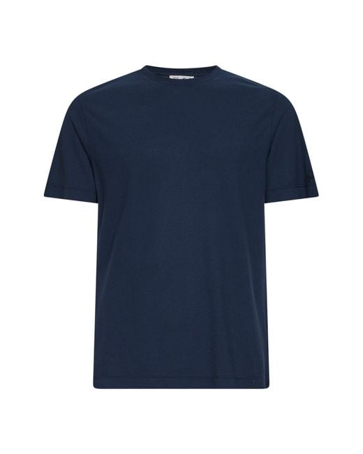 Mc2 Saint Barth Blue Fresh Cotton Crepe Orson T-Shirt With Embroidery for men
