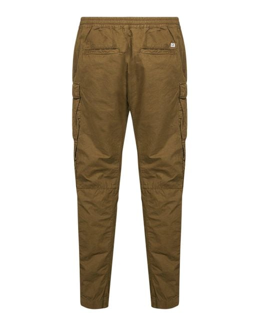 C P Company Green Microreps Regular Cargo Trousers for men