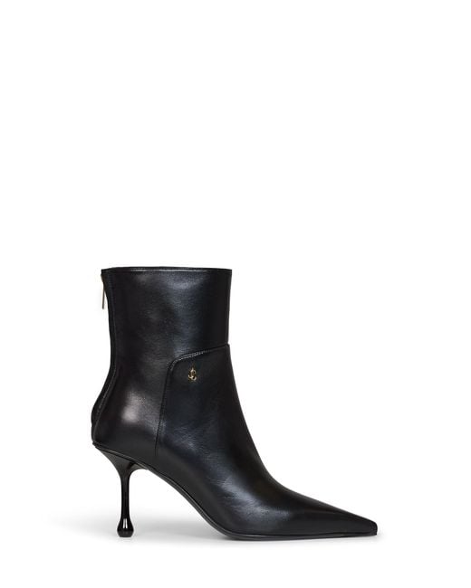 Jimmy Choo Black Nappa Leather Cycas 80 Ankle Boots