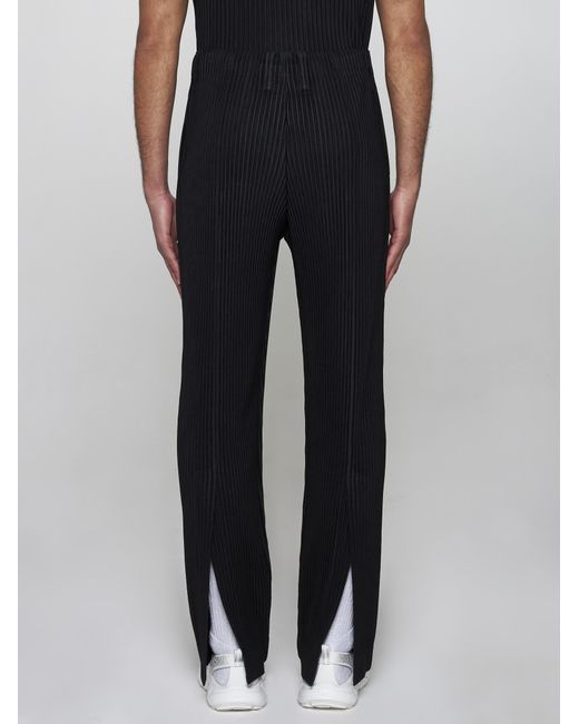 Homme Plissé Issey Miyake Blue Pleated Fabric Trousers for men