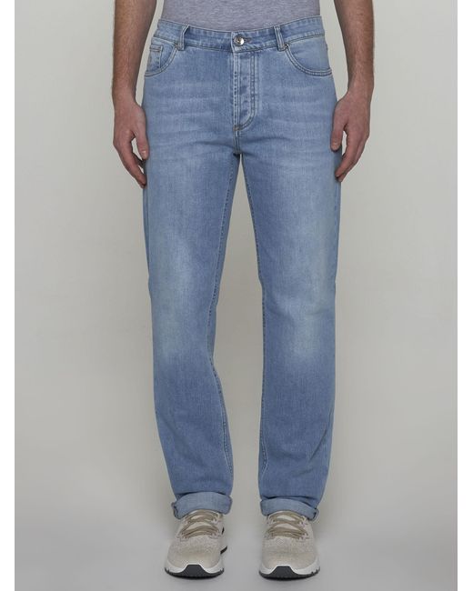 Brunello Cucinelli Blue Straight-leg Jeans for men