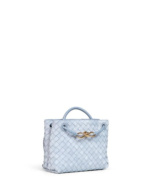 Bottega Veneta Blue Mineral Small Andiamo Top Handle Bag