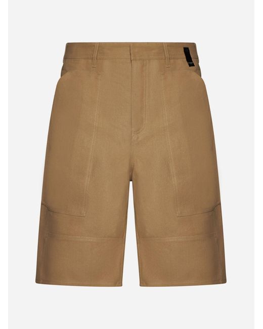 Fendi Natural Paper Canvas Bermuda Shorts for men