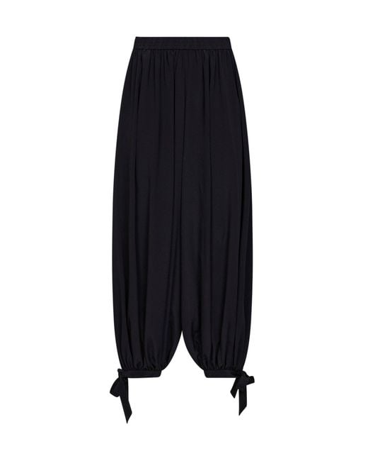 Chloé Blue Silk Crêpe De Chine Fluid Harem Trousers