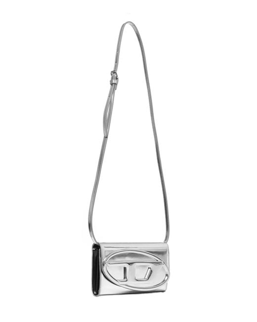DIESEL White 1Dr Laminated Leather Wallet Bag