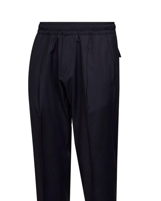 D 40 Blue Dark Virgin Wool Tokio Tapered Trousers for men