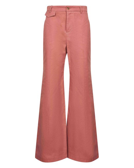 Chloé Cotton Canvas Flared Trousers