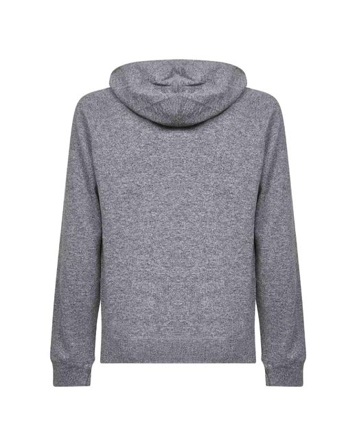 Mc2 Saint Barth Gray Wool Knit Willbur Hoodie for men
